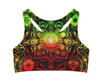 Croptop Heilige Geometrie - Stijlvolle en spirituele sport-bh met ingewikkelde geometrische patronen