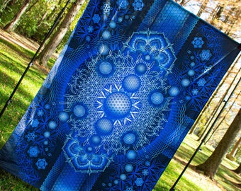 UV Reactive Sacred Geometry Tapestry, Mandala Wall Art voor spirituele ruimtes