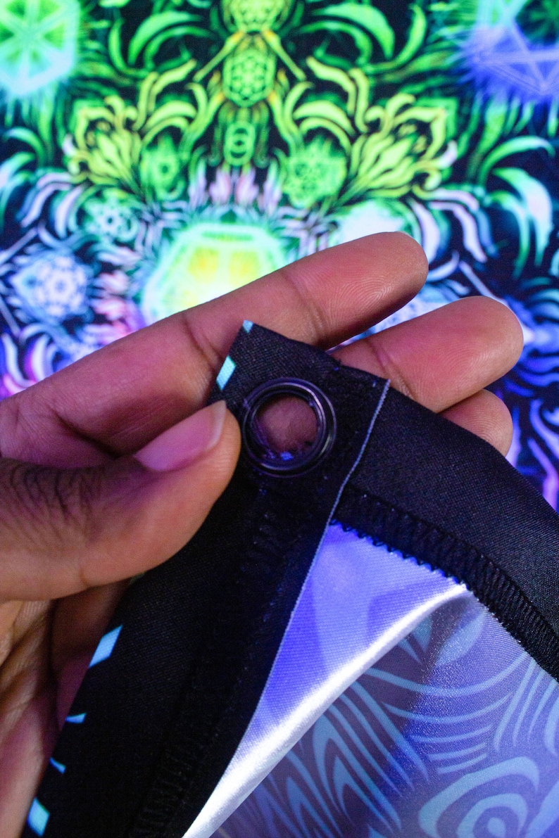 BlissYard Psychedelic Wizard DJ Wandteppich - UV-reaktiv 190x150cm