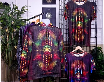 Sacred Geometry Hoodie: Psychedelic Festival Rave Clothing