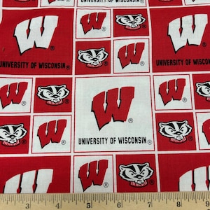 Ships in 24 hours - University of Wisconsin cotton fabric