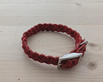 Braided Suede Dog Collar