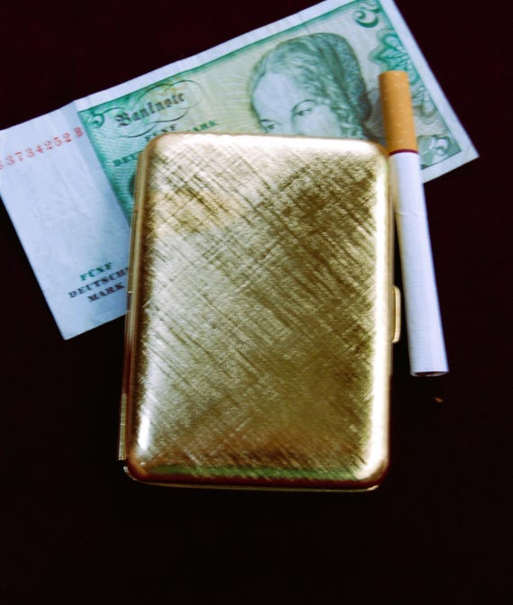 20 cigarette case Etched Brass Cigarette Case 845/B #20 Satin Etched Finish