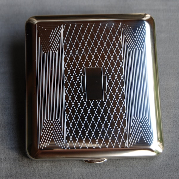 German Silver Art Deco pocket case for king size cigs/cards