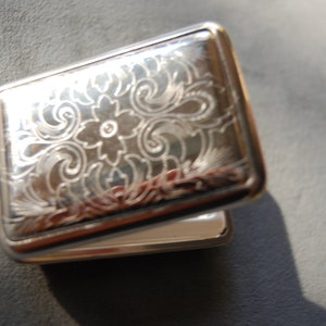 German Silver small florentine pocket pill case image 6