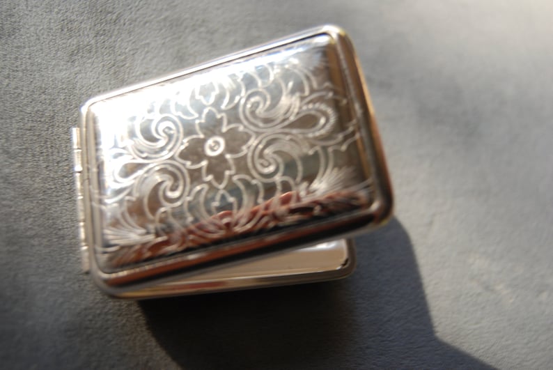 German Silver small florentine pocket pill case image 6