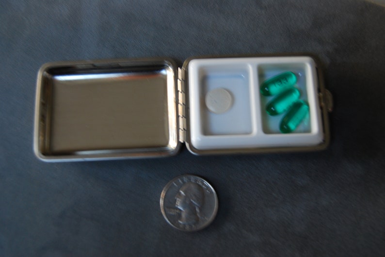 German Silver small florentine pocket pill case image 5