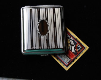 Vintage GLOMESH Branded Cigarette Case - Gold Colour - Flip up Lid - C1970s 