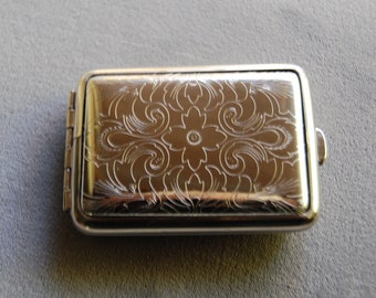 German Silver small florentine pocket pill case