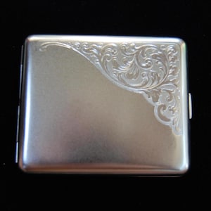 Vintage German cigarette pocket case - Metal Wallet - Venice Satin finish style