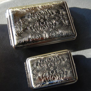 German Silver small florentine pocket pill case image 7