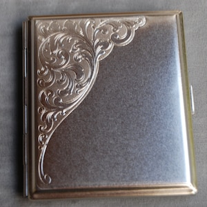 Deutsches Satin/Nickel matt Zigarettenetui Kingsize