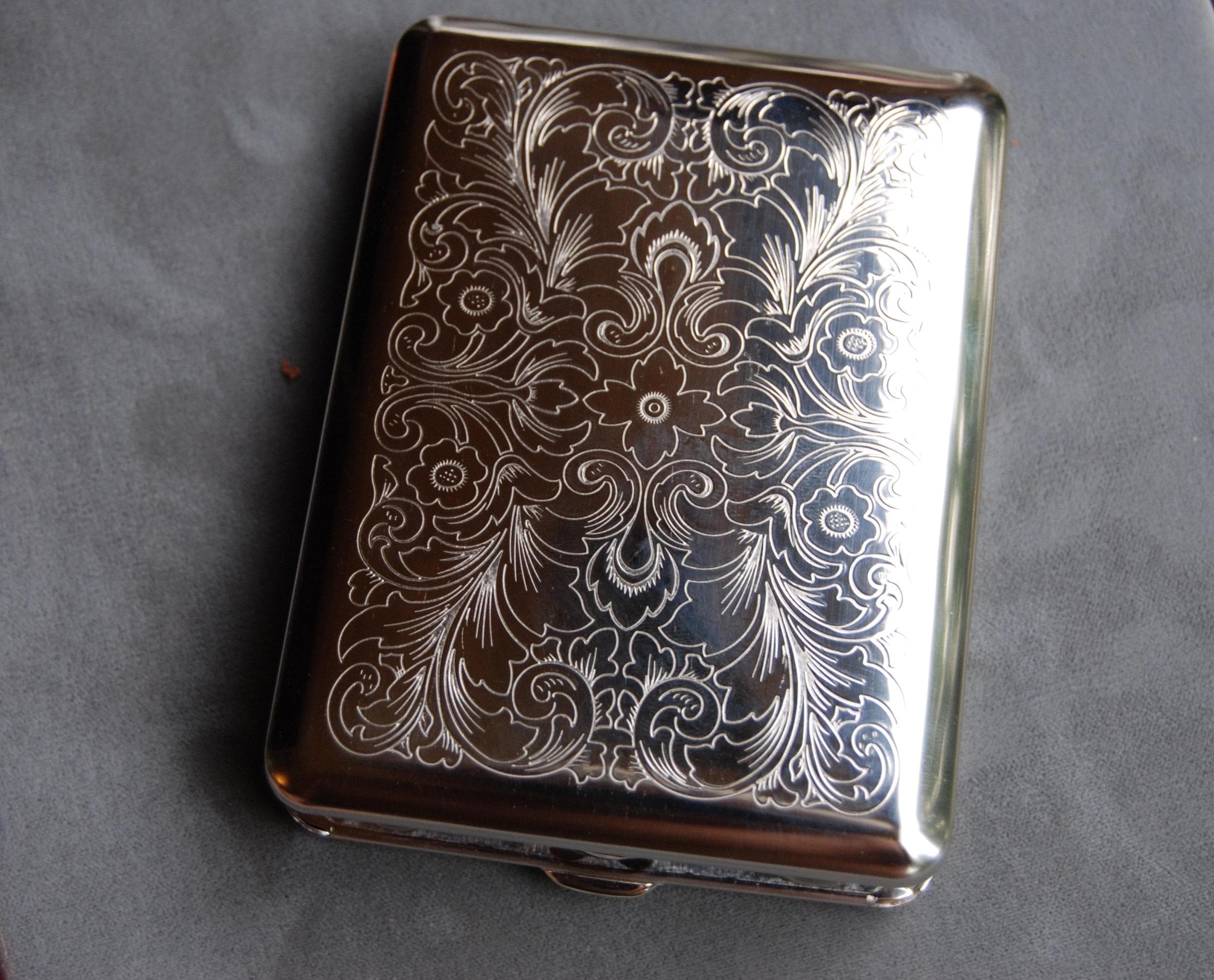 Silver cigarette case - Etsy 日本 Silver cigarette case - Etsy 日本
