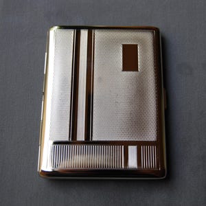Deutsches Silber dünnes Taschen-Etui für Karten, Id's oder 100 mm Zigaretten