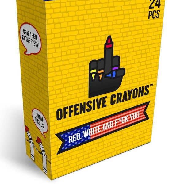 Offensive Crayons: “Red, White, and F*ck You”, Funny Gifts, Gag Gift, Birthday, Adult coloring book,  Office mothers day fathers day