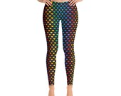 Rainbow Pride Leggings, Blue, Gay pride, LGBT, rainbow, gift, LGBTQ, love, athletic, womans leggings, stretchy workout pants
