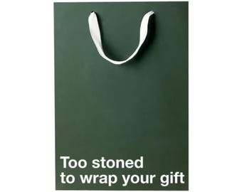 Zabawne „Zbyt dużo palę, żeby zapakować prezent” – średnia torebka prezentowa – zabawne opakowanie prezentów na urodziny, białego słonia i Tajemniczego Mikołaja