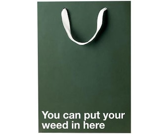 Zabawna torba prezentowa dla palacza z napisem „Możesz tu włożyć trawkę” – zabawne opakowanie na prezent urodzinowy, na słonia i Tajemniczego Mikołaja