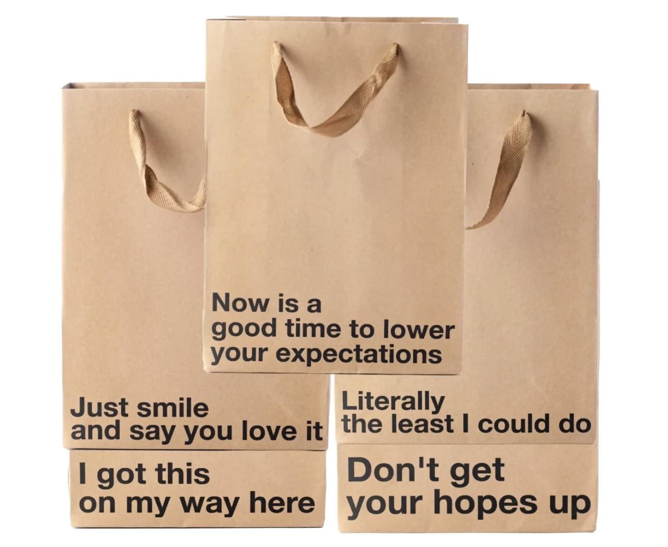 5 Piece Gift Bag Set, Funny gift bag set, gag gifts, , white elephant, holidays, gift wrap Office gift christmas, birthday, secret santa
