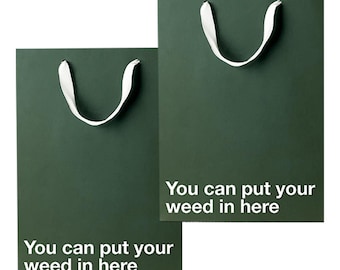 Zabawne torebki prezentowe dla palaczy – zestaw 2 sztuk – średnie torebki z papieru pakowego o wymiarach 11x8x4 cali z dowcipnymi napisami – zabawne opakowanie prezentów na urodziny i na Mikołaja