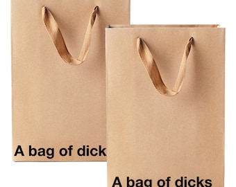 Zabawne torebki prezentowe z wulgaryzmami: „Torebka penisów” – zestaw 2 szt. Kraft
