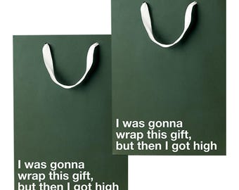 Zabawne torebki prezentowe dla palaczy – zestaw 2 sztuk – średnie torebki z papieru pakowego o wymiarach 11x8x4 cali z dowcipnymi napisami – zabawne opakowanie prezentów na urodziny i na Mikołaja