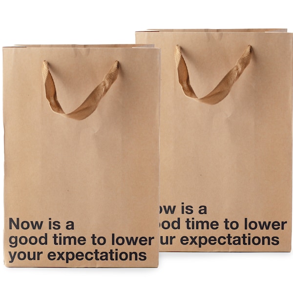 Lower Your Expectations, Funny Gift Bags, 2 Piece Set perfect for gag gifts, , office gifts, , mothers day fathers day
