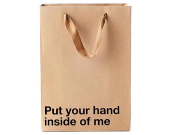 Zabawna torba prezentowa: „Włóż rękę do środka mnie” – zabawny papier do pakowania prezentów, Tajemniczy Mikołaj