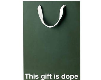 Funny Stoner Gift Bag, "Definitely Not Weed", Kraft Paper Sack, 11 x 8 x 4 in, Snarky Printed Slogan, Sturdy Build
