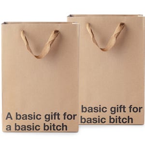 Funny Gift Bags "Don't Get Your Hopes Up" (2 Pack, Medium 11x8x4), Christmas & Holiday Gift Bags, Funny Wrapping Paper, White Elephant Gag