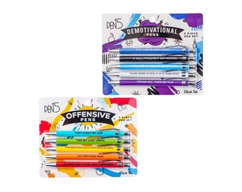 Snarky Pen Bundle Pack, Zabawny prezent-żart, Sarkastyczny, Humor, Prezent-żart, Wypełniacz skarpet, Prezent biurowy na Boże Narodzenie, Biały słoń, Tajemniczy Mikołaj