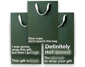 Funny Stoner Gift Bag, Kraft Paper Sack, 11 x 8 x 4 in, Snarky Printed Slogan, Reusable Design