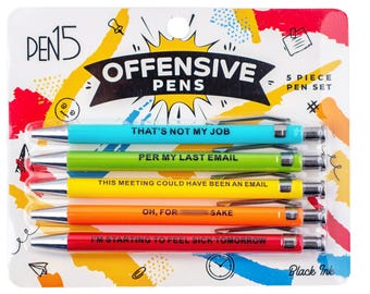 Offensive Pens, Funny Pen set, Adult, Funny Pens, Gag Gift, Christmas, Stocking Stuffer, White Elephant, Holidays, Secret Santa
