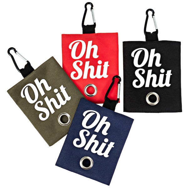 Oh Shit Poop" Bag Holder, Dispenser, Funny Gag gift for a Dog Pet Parent mothers day fathers day