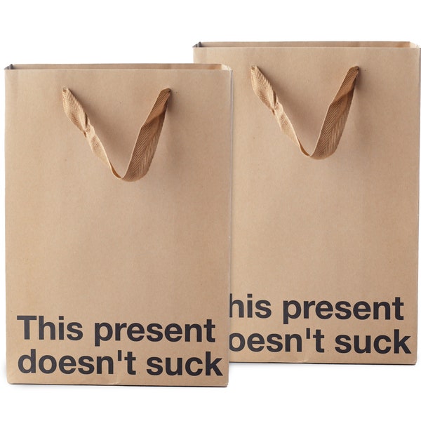 This Present Doesn't Suck, Funny Gift Bags, 2 Piece Set perfect for gag gifts, , office gifts, , mothers day fathers day