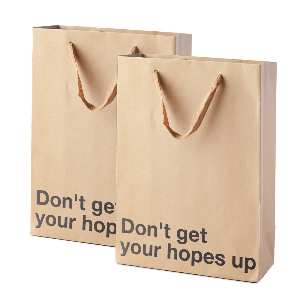 Don't Get Your Hopes Up, Funny Gift Bags, 2 Piece Set Perfect for Gag