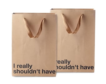 Bolsas de regalo divertidas "Realmente no debería haberlo hecho", juego de 2 piezas, perfectas para regalos de broma, papel de regalo, regalos de oficina, Navidad, cumpleaños.