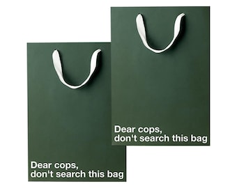 Zabawne torby prezentowe dla palaczy – „Drodzy policjanci, nie przeszukujcie tej torby” – 2 sztuki