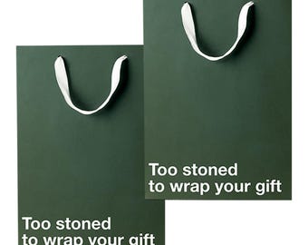 Zabawne torebki prezentowe dla palaczy – zestaw 2 sztuk – średnie torebki z papieru pakowego o wymiarach 11x8x4 cali z dowcipnymi napisami – zabawne opakowanie prezentów na urodziny i na Mikołaja