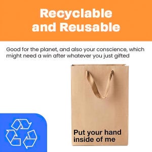 The image is an advertisement promoting the use of reusable bags, with a focus on their environmental benefits.