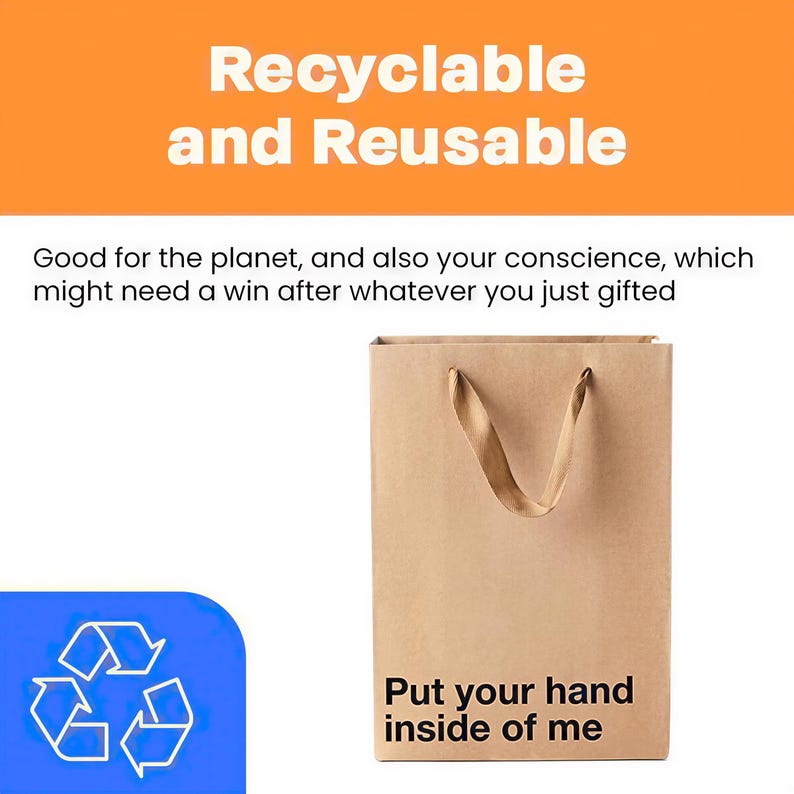 The image is an advertisement promoting the use of reusable bags, with a focus on their environmental benefits.