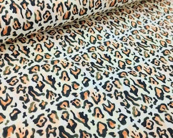 Jersey Leopard braun beige Baumwolljersey ab 0,5m Leo braun töne beige töne kamel kaffee