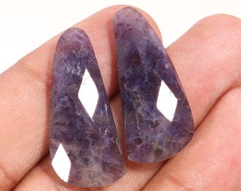 Fabulous Top Quality Natural Lolite  Fancy Shape Feceted Loose Gemstone Pair,For Making Jewelry 32.30 Ct 32X14X5 MM D-342