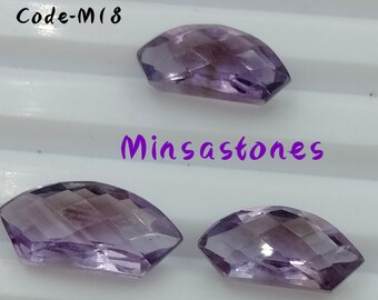 Natural Amethyst cut Stone, Dream Amethyst fancy stone, Natural Amethyst crystal, pair of 3 Purple Amethyst Pocket Stone