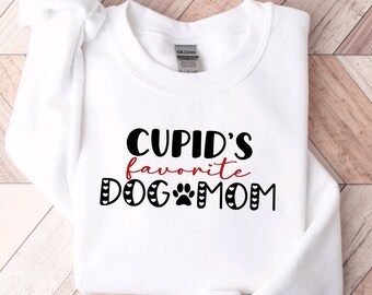 Cupid’s Favorite Dog Mom Crewneck Sweatshirt, Dog Mom Valentine’s Day Crewneck, Valentine’s Day Sweatshirt, Dog Mom Gift