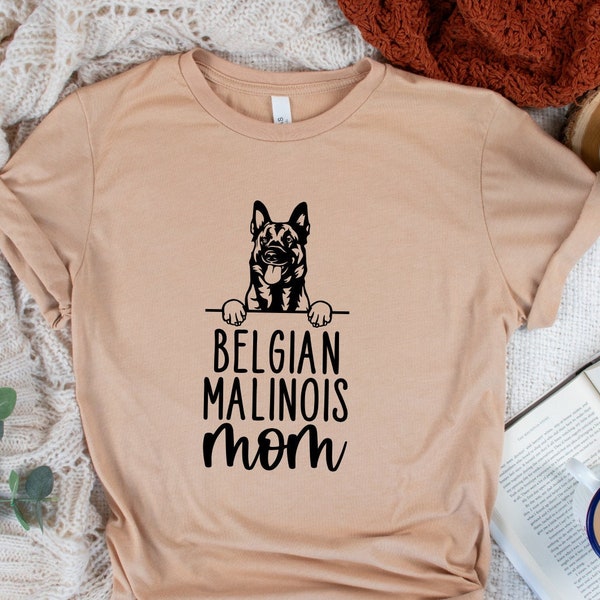 Belgian Malinois Tee Shirt, Belgian Malinois Mom Crewneck T-Shirt,Dog Mom Short Sleeve, Dog Mom Crewneck Shirt, Maligator Mom, Malinois