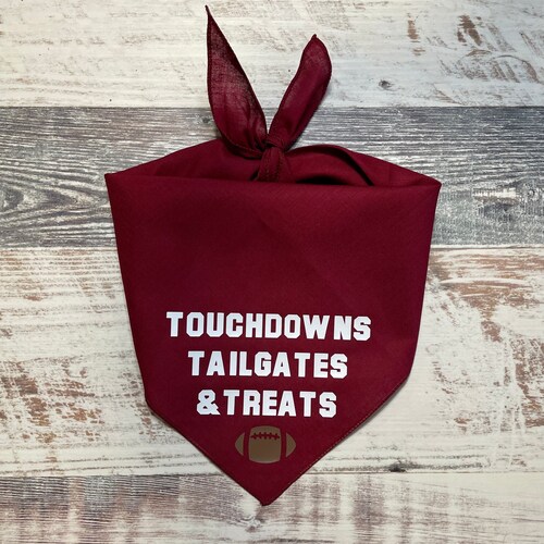 Touchdowns Tailgates & Treats Football Dog Bandana L Football Etsy