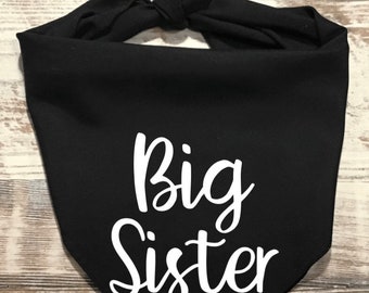 Big Sister Dog Bandana, Pregnancy Announcement Dog Bandana, New Puppy Announcement, Minimalist Pregnancy Announcement Bandana