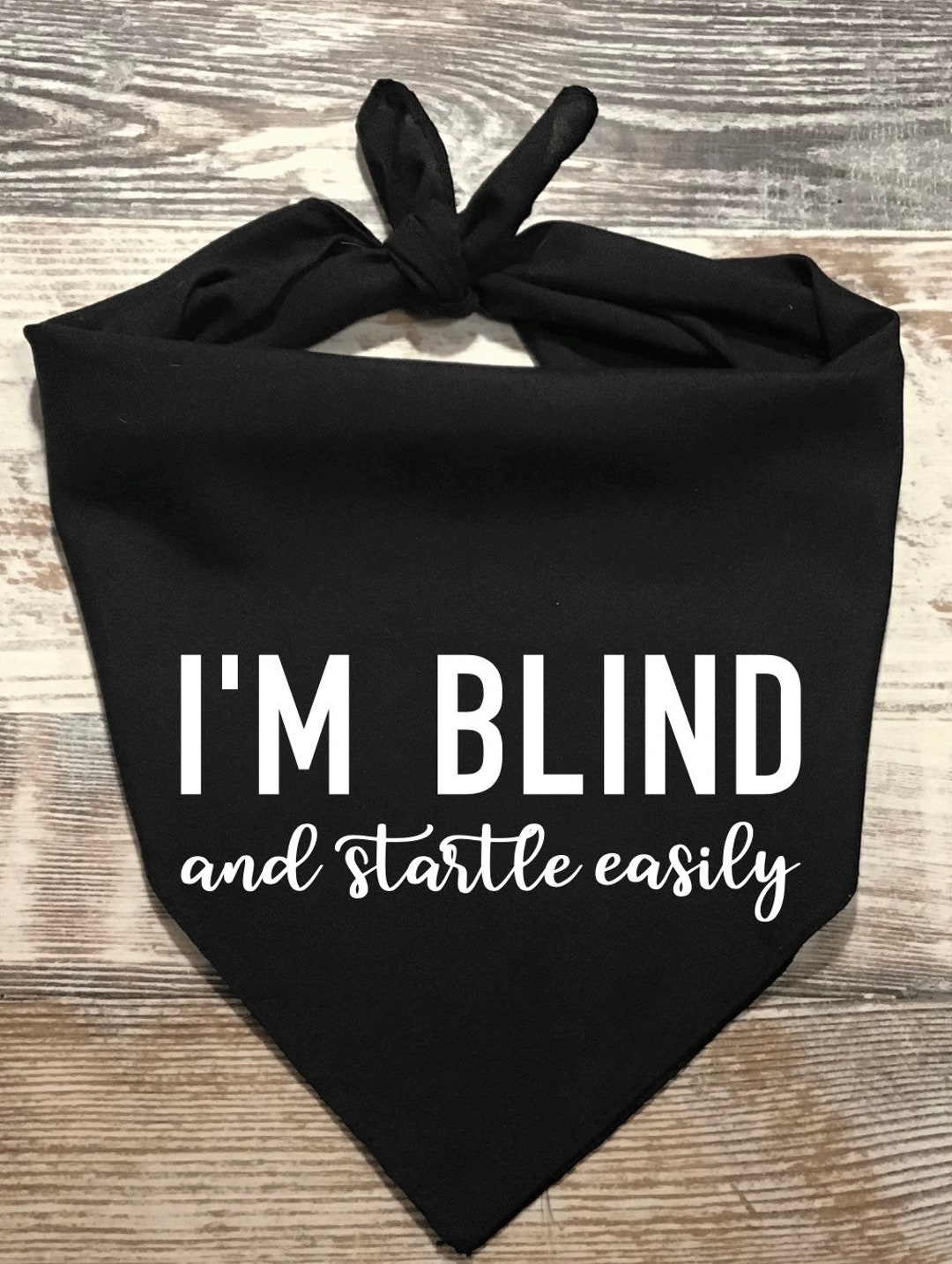 Im Blind Dog Bandana, Im Blind and Startle Easily, Blind Dog, Visually