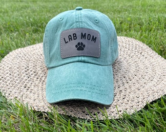 Custom Dog Breed Baseball Hat with Leather Patch, Personalized Dog Breed Hat, Gift for Dog Mom, Dog Lover Gift, Dog Mama Or Dad Baseball Hat